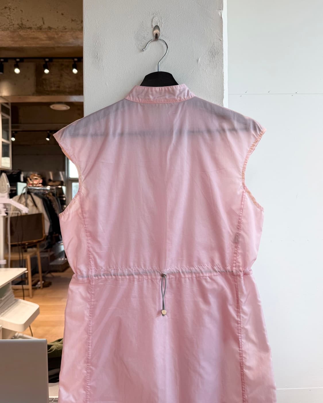 프라다 핑크 폴리아미드 슬리브리스 미디 원피스  상품이미지6