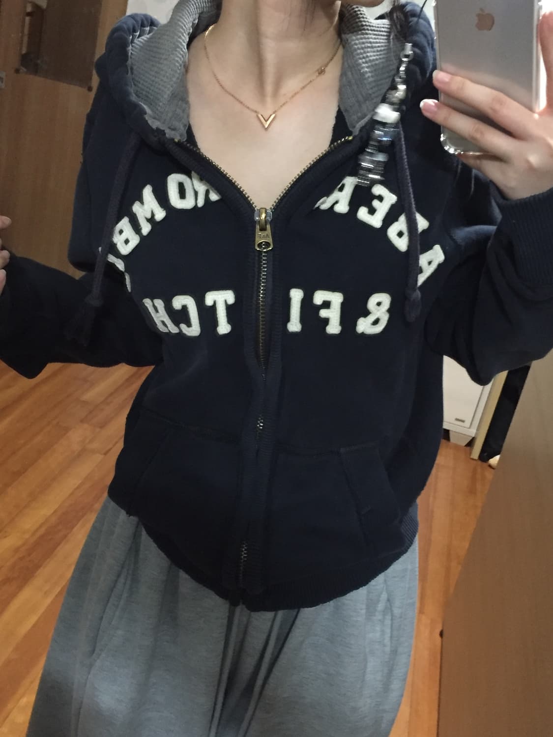 아베크롬비 아치로고 후드집업 상품이미지2