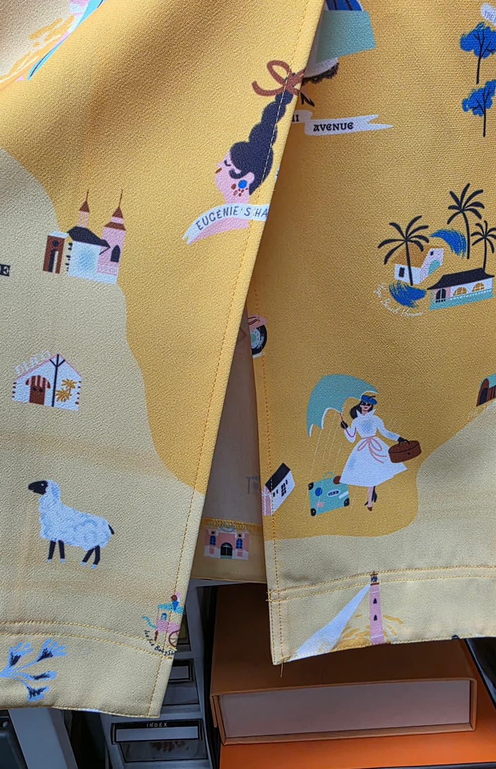 오즈세컨 롱스커트 여성치마 26~27 일러스트 밴딩 스커트 WM34 상품이미지5