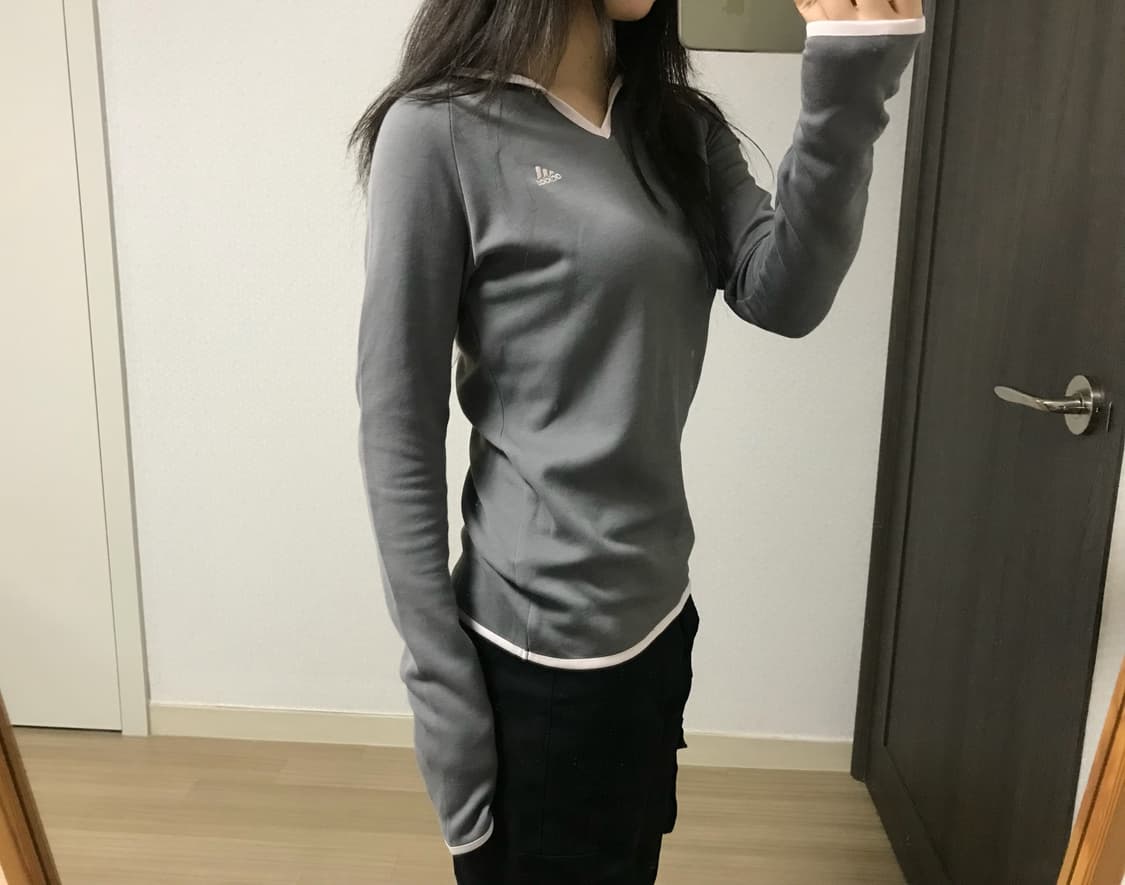 아디다스 그레이 핑크 여성 롱슬리브 상품이미지3