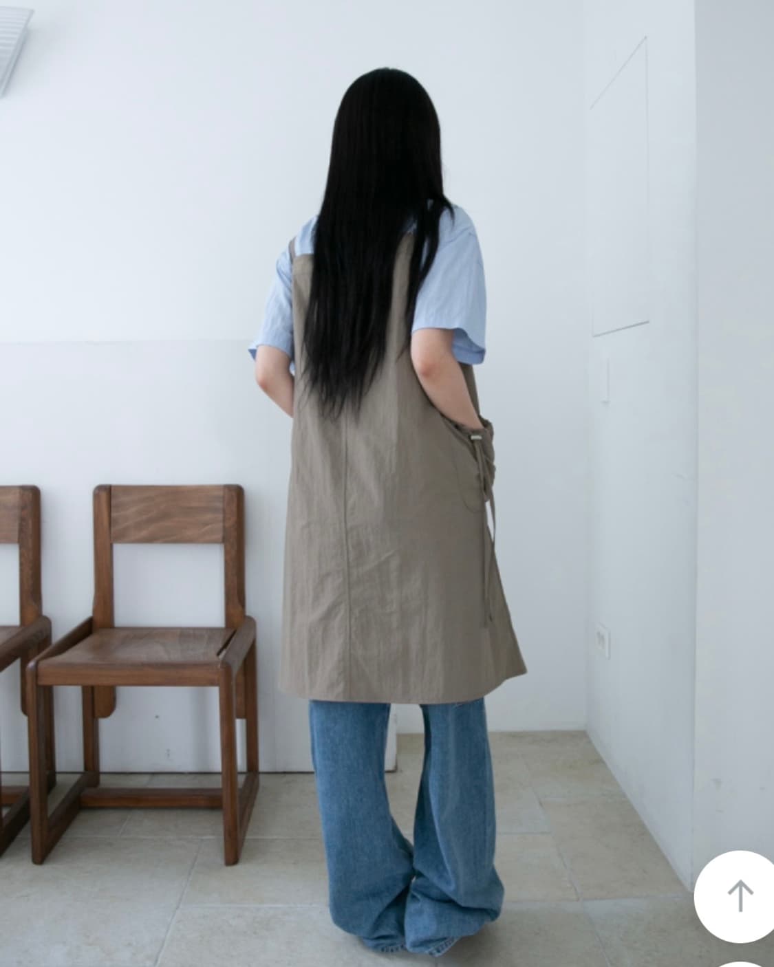 오무수히 포켓 레이어드 원피스 카키 상품이미지4