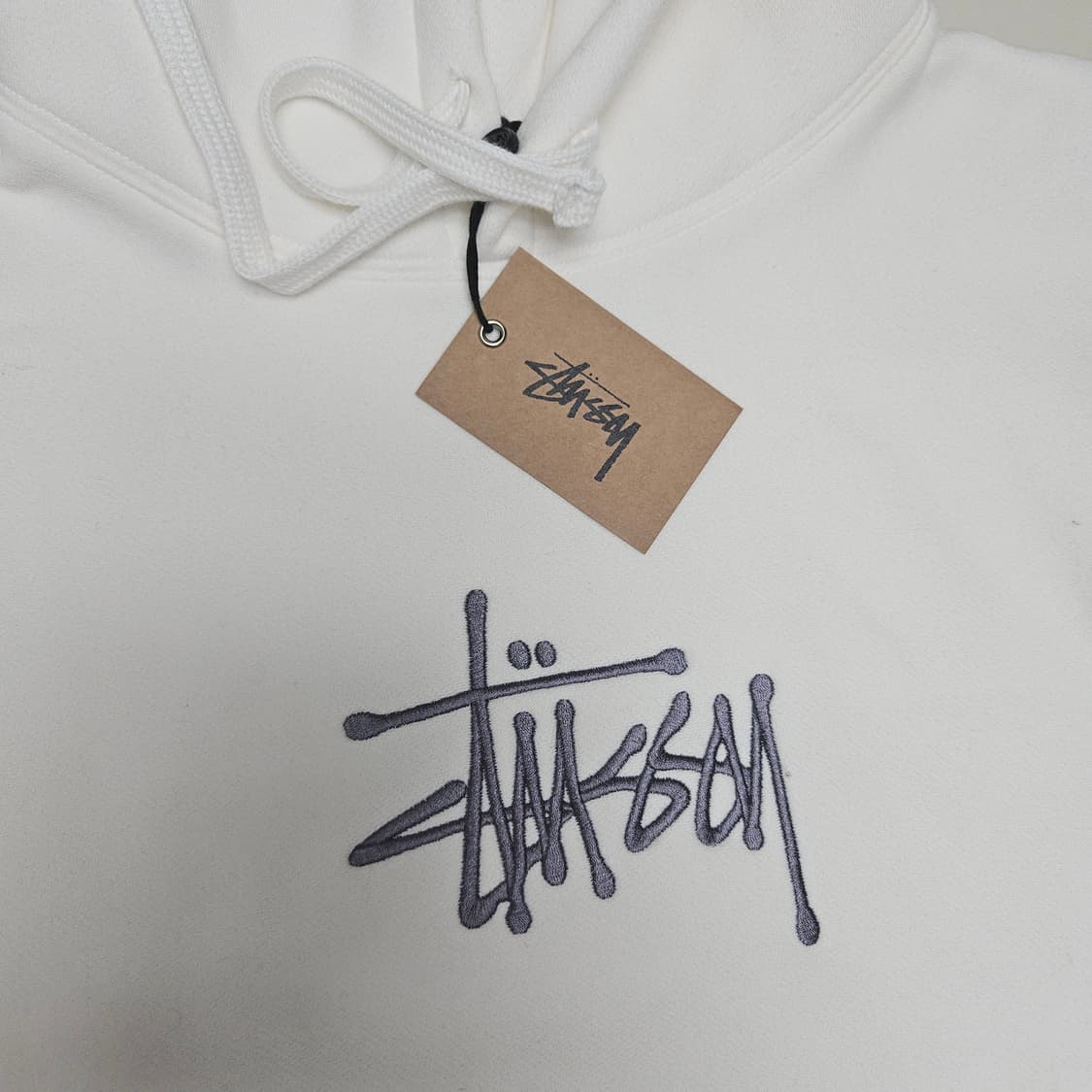 스투시 베이직 아플리케 후드 애쉬헤더 L (정품, 미사용 새상품) 상품이미지3