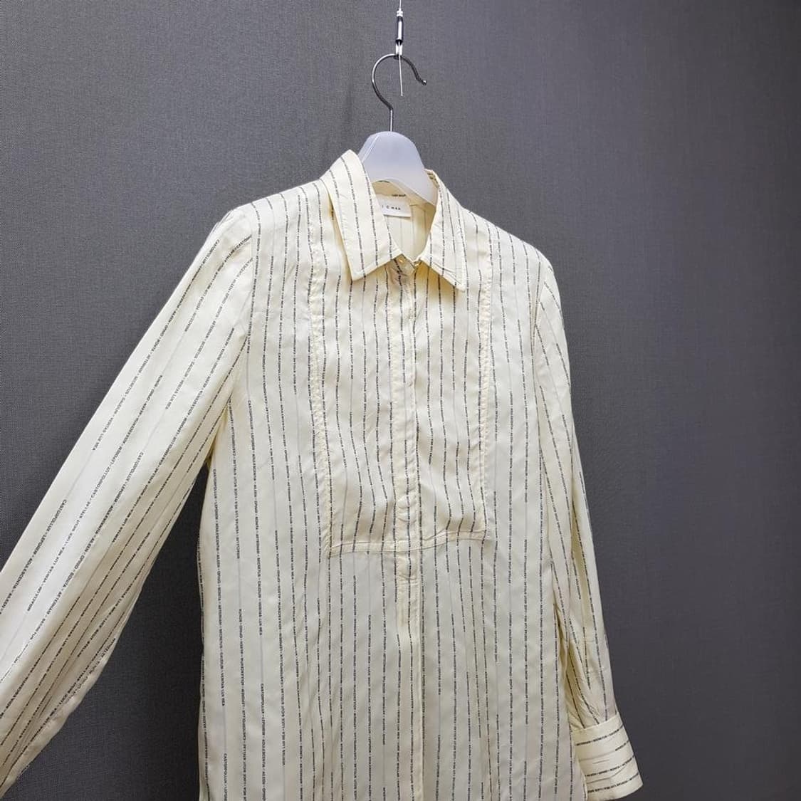 미샤  레터 스트라이프 실크 셔츠 블라우스 85-97-160 사이즈 상품이미지3