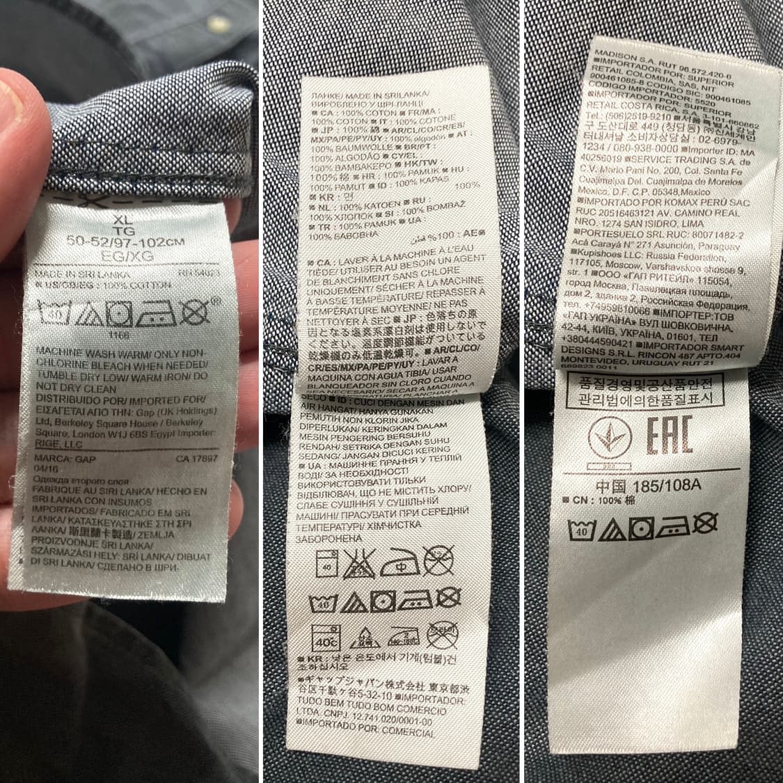 갭 GAP 캔버스 코튼 피그먼트 셔츠 남방 105-110 상품이미지7