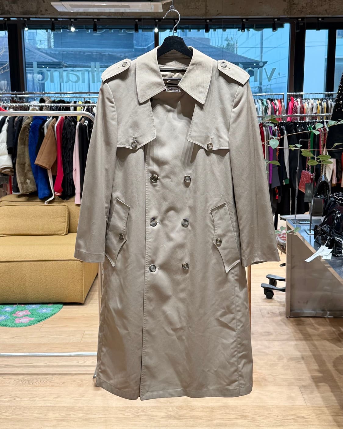 크리스찬 디올 몬슈어 베이지 더블 브레스티드 트렌치 코트  상품이미지1