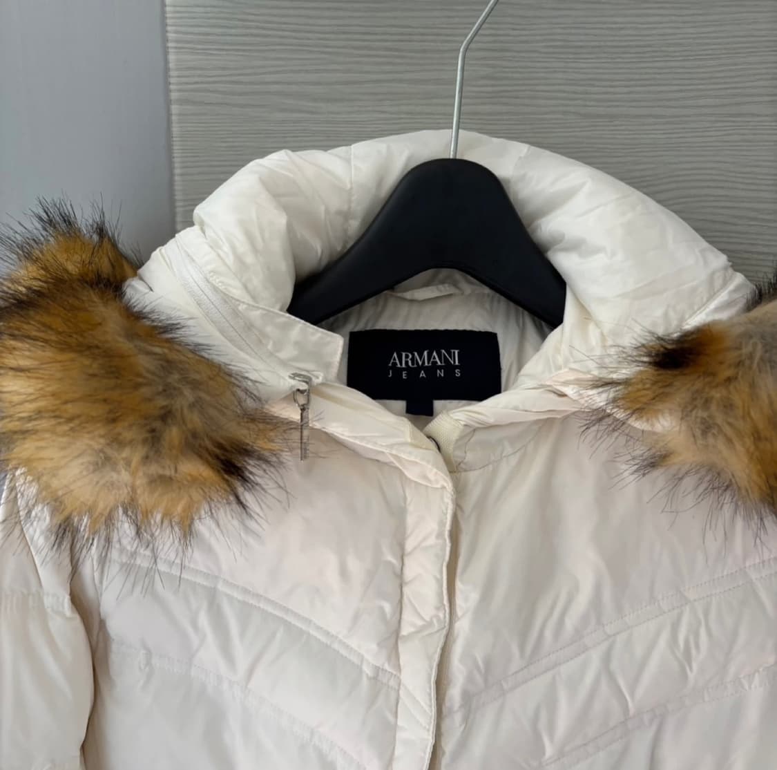 아르마니진스 아이보리 덕 다운 퍼 패딩  상품이미지3