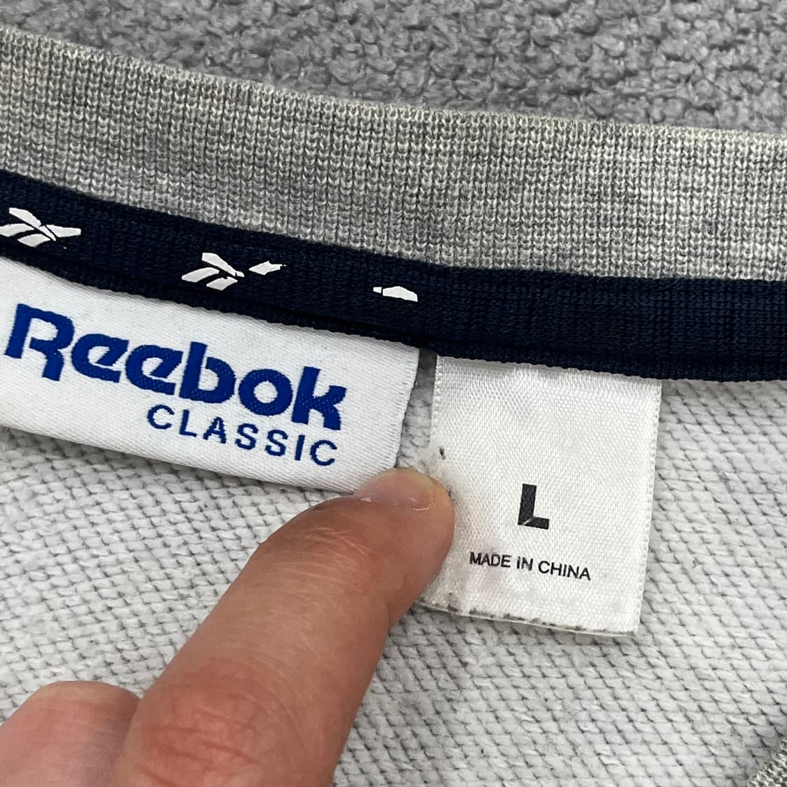 L 리복 그레이 배색 맨투맨 상품이미지4