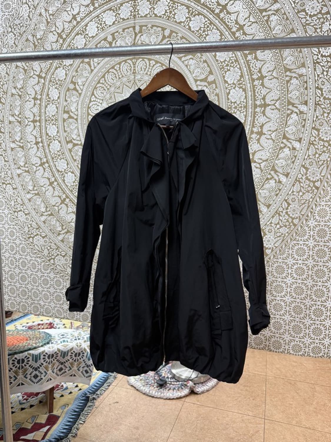 오브제 여성 빈티지 프릴 롱 바람막이 상품이미지2