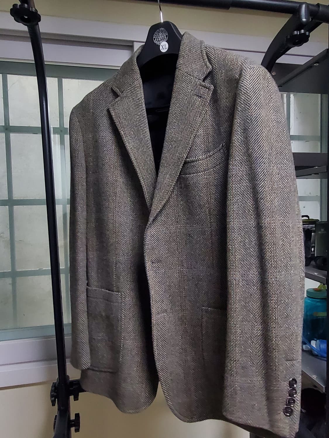 솔티 Sortie 409 체크 울 자켓 그레이 상품이미지1