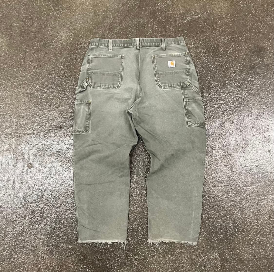 38*30) 칼하트 덕캔버스 더블니 모스그린 상품이미지3