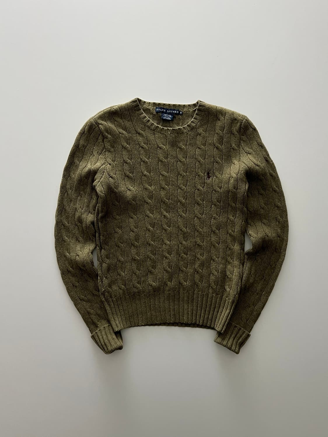 폴로 랄프로렌 캐시미어 혼방 울 꽈배기 니트 M 상품이미지1