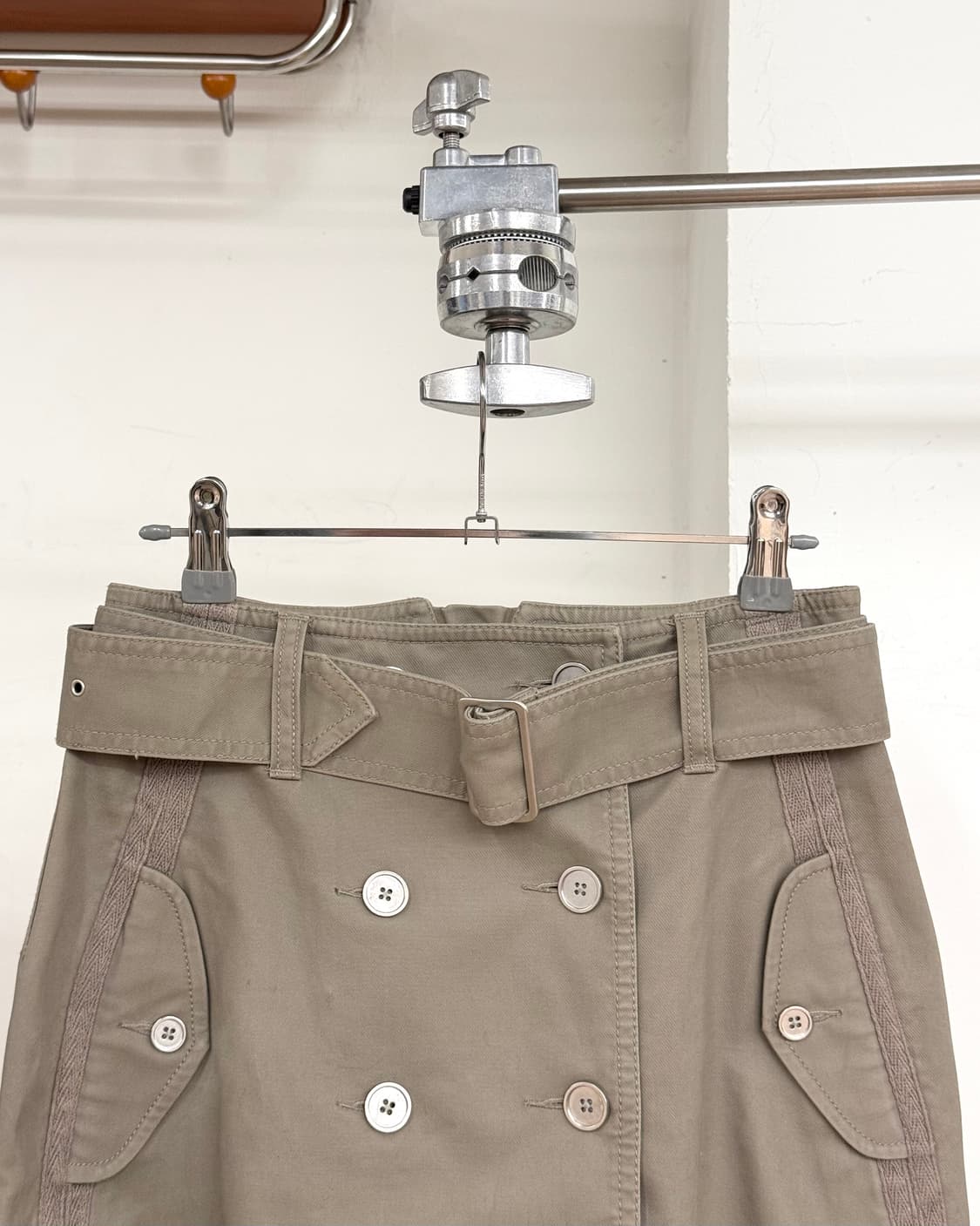 아르마니 익스체인지 베이지 코튼 벨트 스커트 상품이미지2