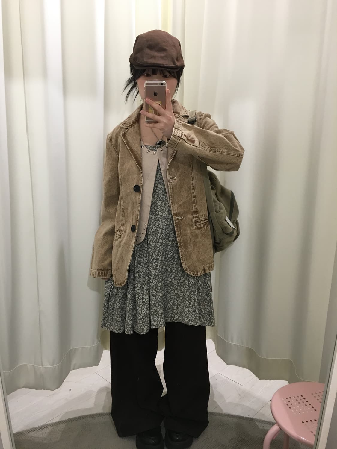 브라운 워싱 버튼 자켓 상품이미지2