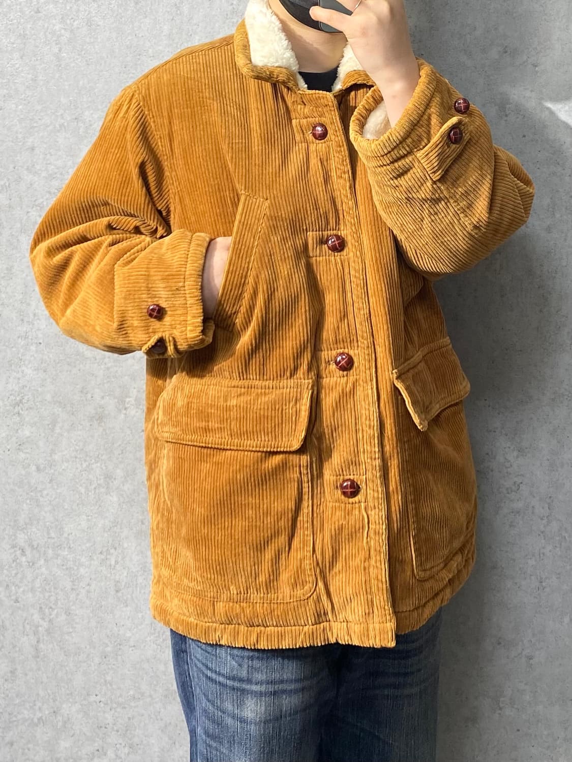 [L] 90s Horse Powers 브라운 코듀로이 시어링 자켓 상품이미지9