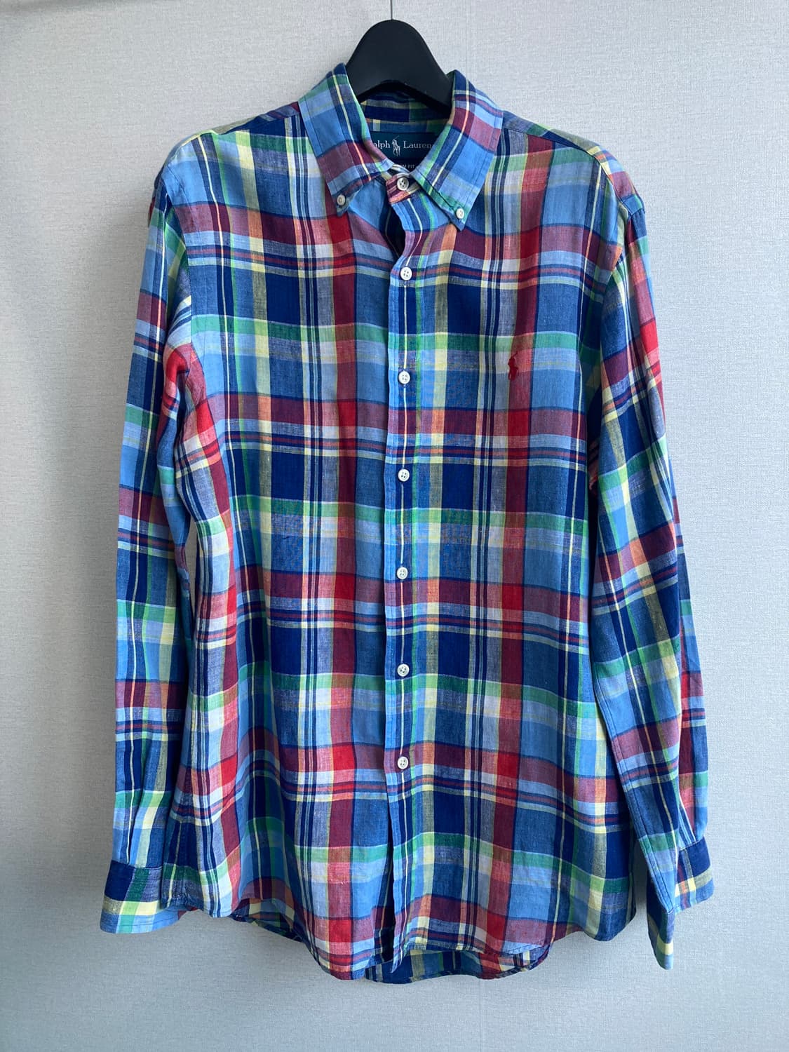랄프로렌 린넨100% 체크 셔츠 M 상품이미지2