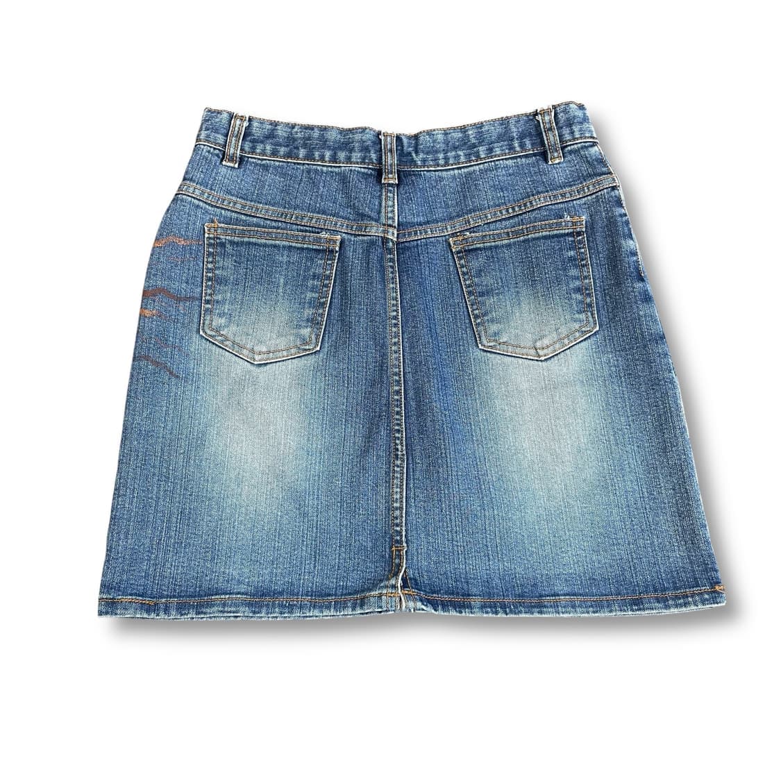 (28) 빈티지 에스닉 히피 페인팅 워싱 데님 미니 스커트 S 상품이미지2