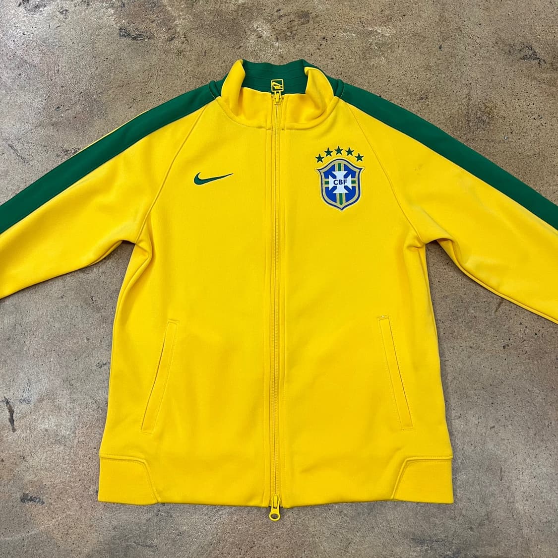 [정품/70] 나이키 브라질 축구 국가대표팀 트랙 자켓 옐로우 b17 상품이미지3