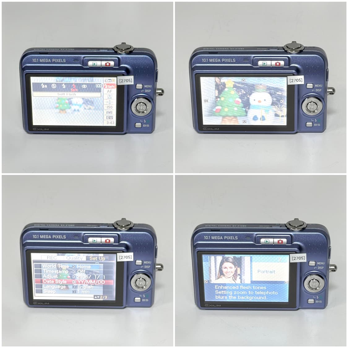 카시오 엑슬림 EX-Z1080 베이비블루 빈티지디카 상품이미지4