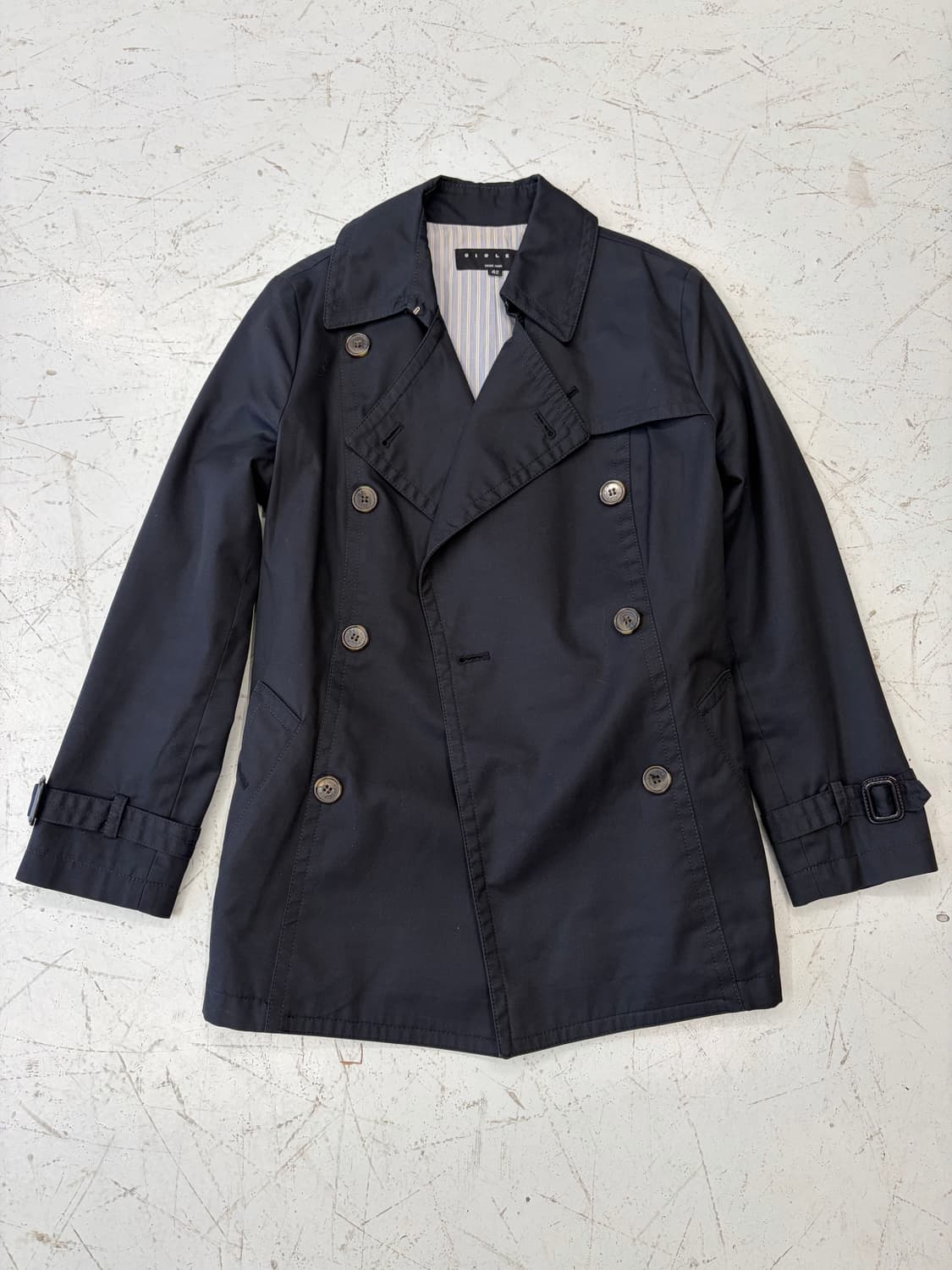 Sisley 블랙 더블 트렌치 자켓  상품이미지4