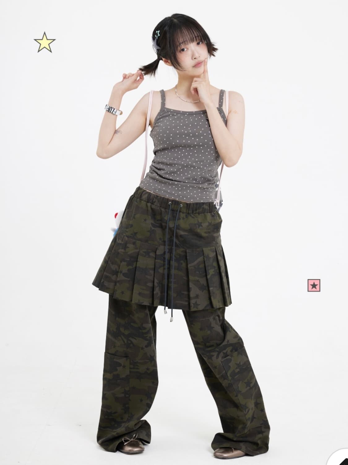 플러피하우스 Fluffy skirt pants deep green 상품이미지1