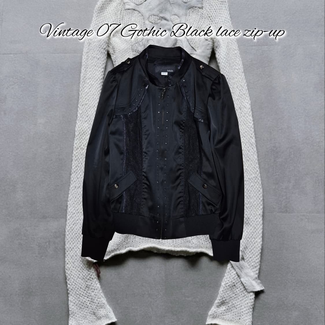 Vintage 07 Gothic Black lace zip-up 상품이미지1