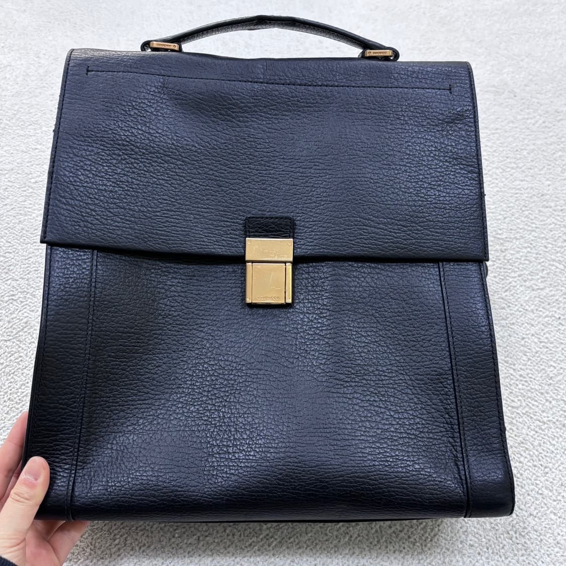 F 빈티지 클래식 블랙 가죽 백팩 0409E 상품이미지1