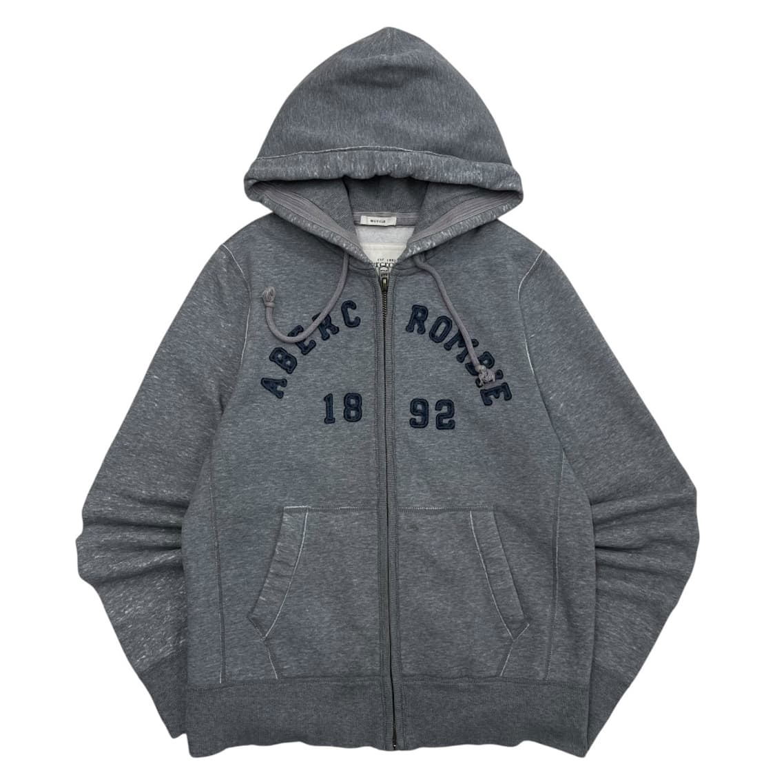 아베크롬비 패치 로고 그레이 후드집업 M 상품이미지2