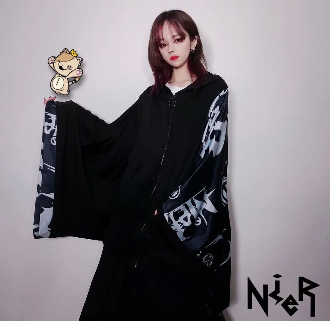 NieR Clothing STRETCH 기모노 후드집업아우터 상품이미지2