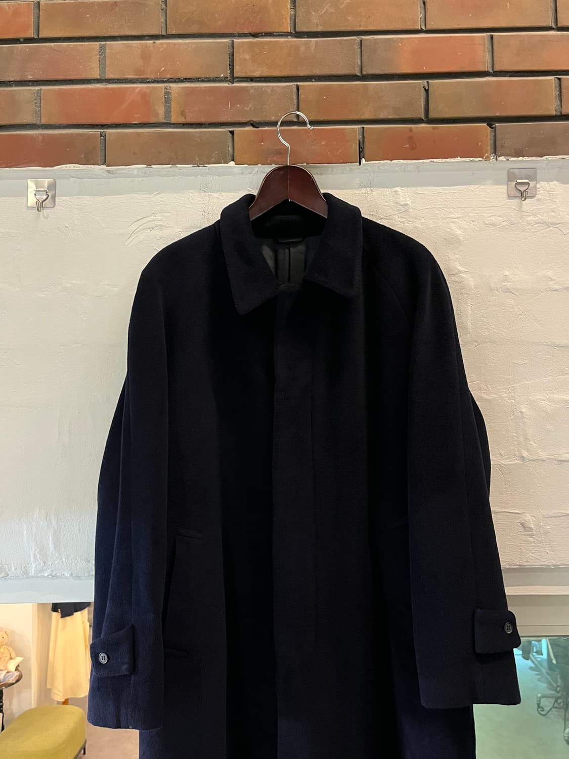 Giuliano Grossoni 피아첸차 캐시미어 네이비 싱글 코트 L 상품이미지2