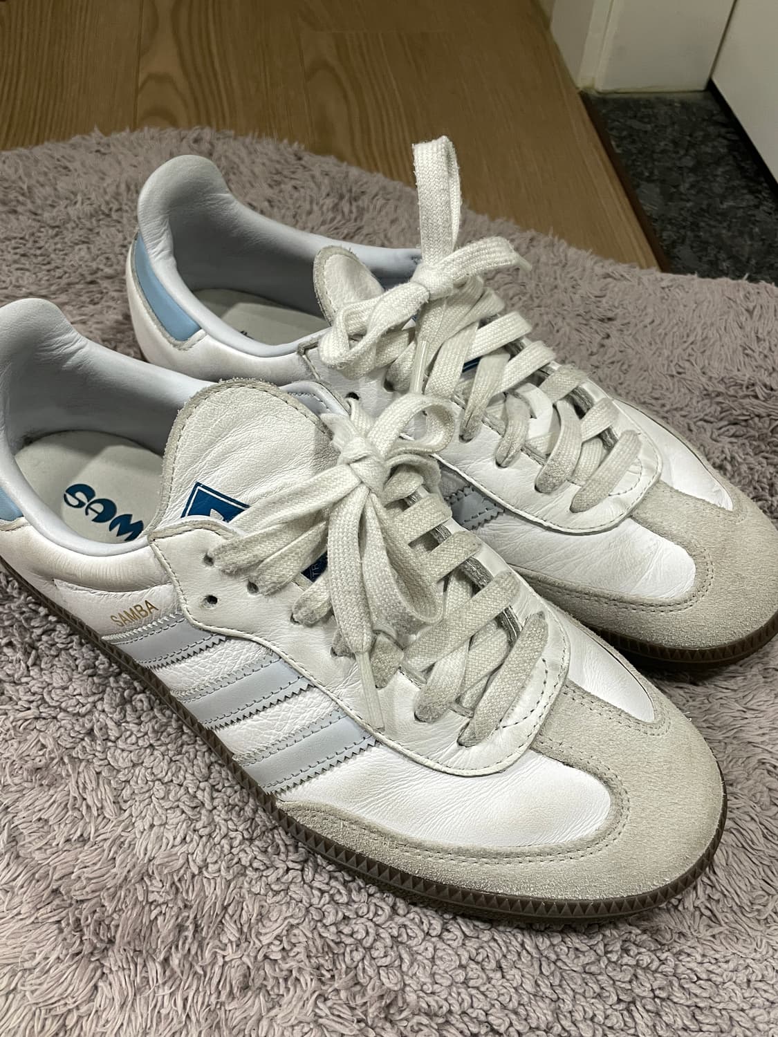 아디다스 삼바 OG 코어 화이트 헤일로 블루 240 상품이미지3