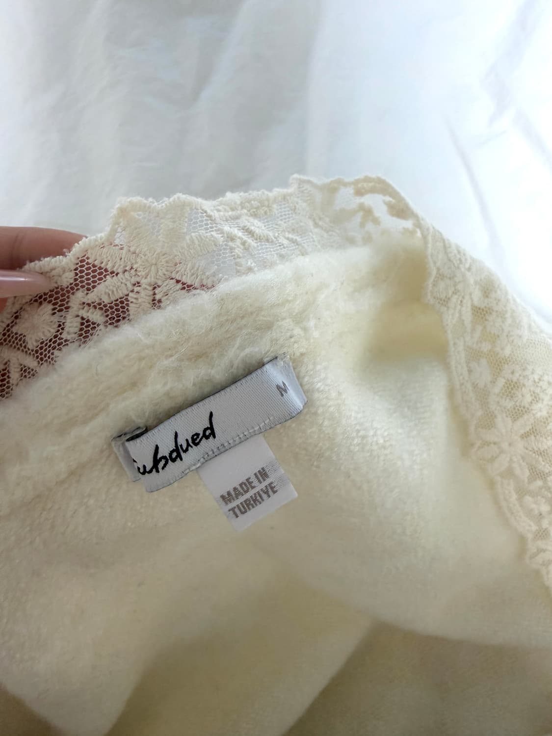 섭듀드 Subdued 레이스 가디건 라이트 옐로우 M 상품이미지4