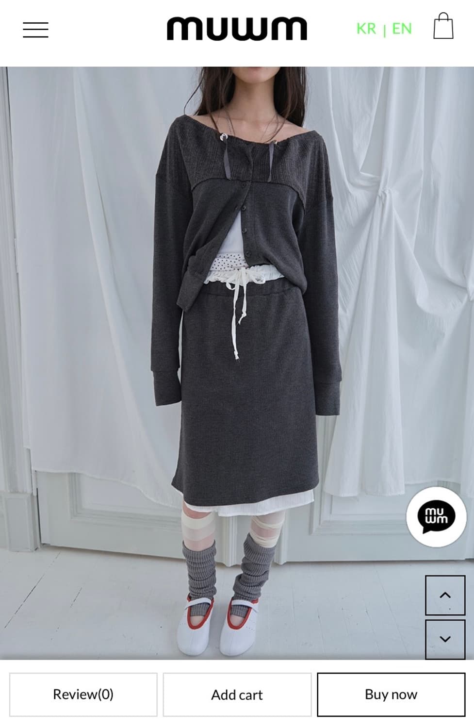 muwm 무음 Double Layer Skirts (Charcoal) 상품이미지2