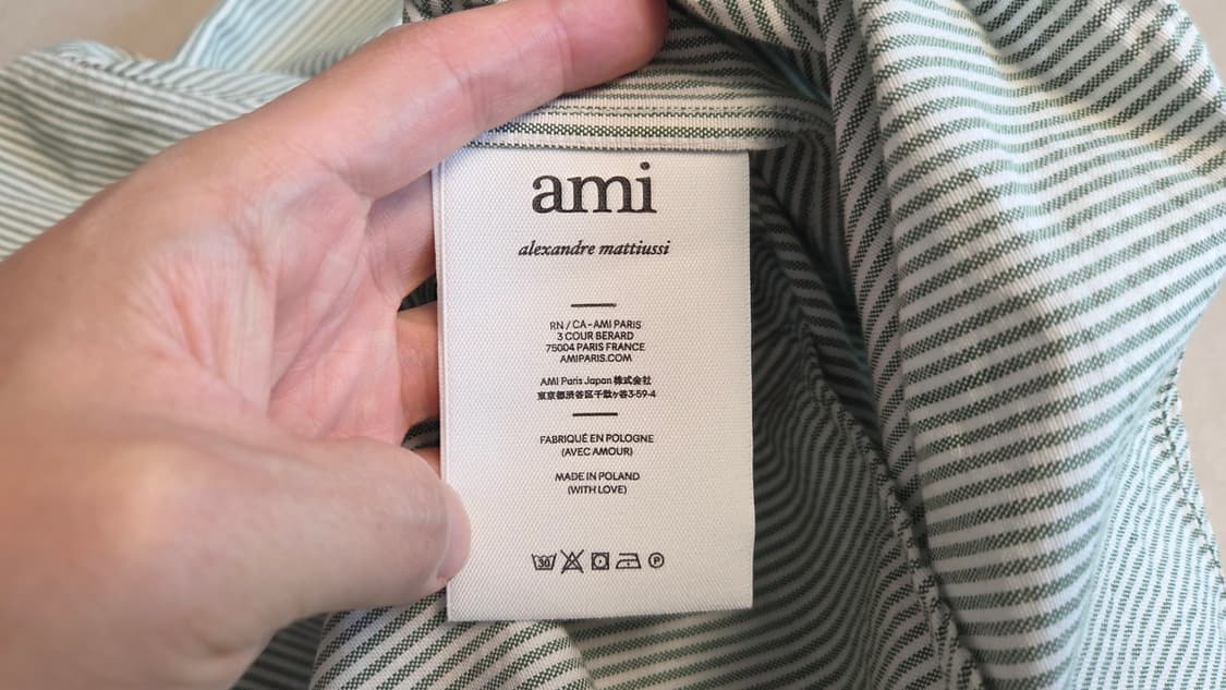 Ami 아미 스몰 하트 스트라이프 옥스포드 셔츠  상품이미지6