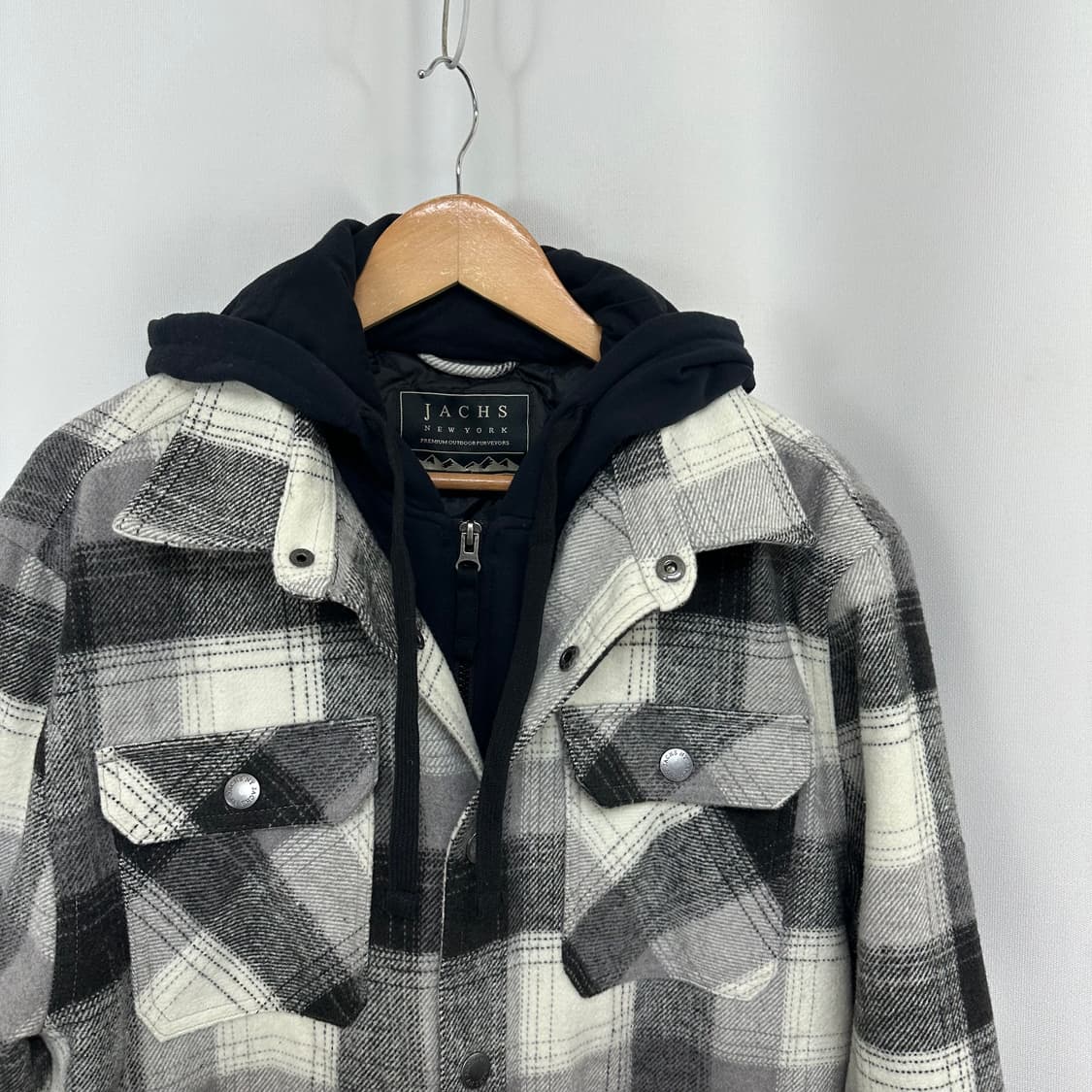 JACHS 뉴욕 남자 체크 후드 점퍼 자켓 L 상품이미지8