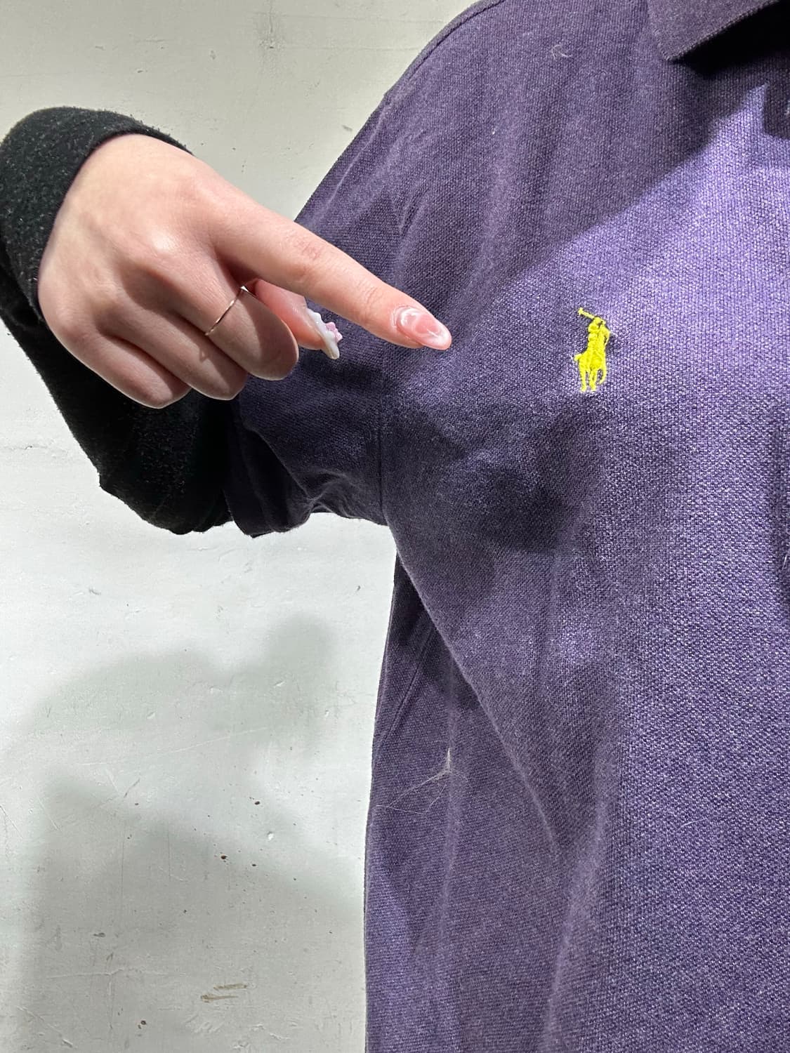 폴로 랄프 로렌 퍼플 커스텀핏 반팔 피케이티 카라티 L 상품이미지4