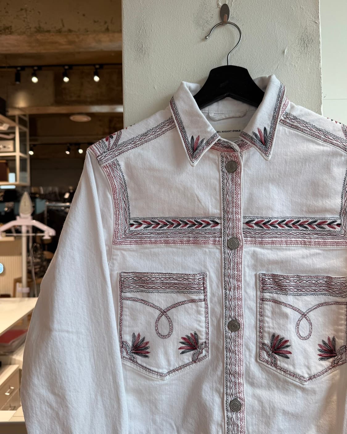 이자벨마랑 화이트 데님 자수 자켓  상품이미지4