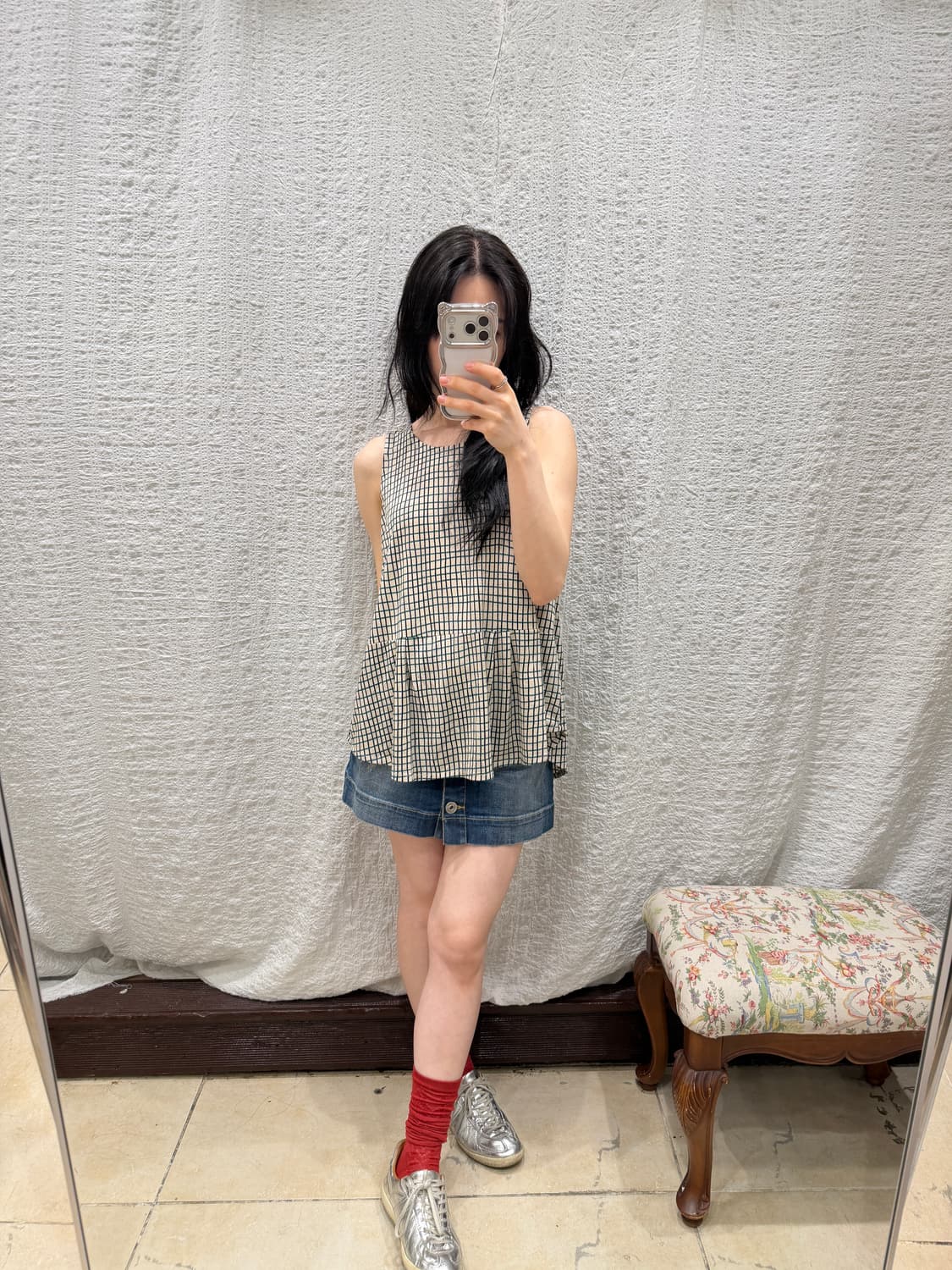 check pleats sleeveless 상품이미지3