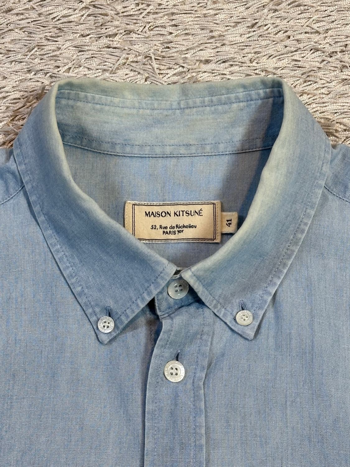 메종키츠네 폭스 헤드 패치 클래식 셔츠 41 상품이미지8