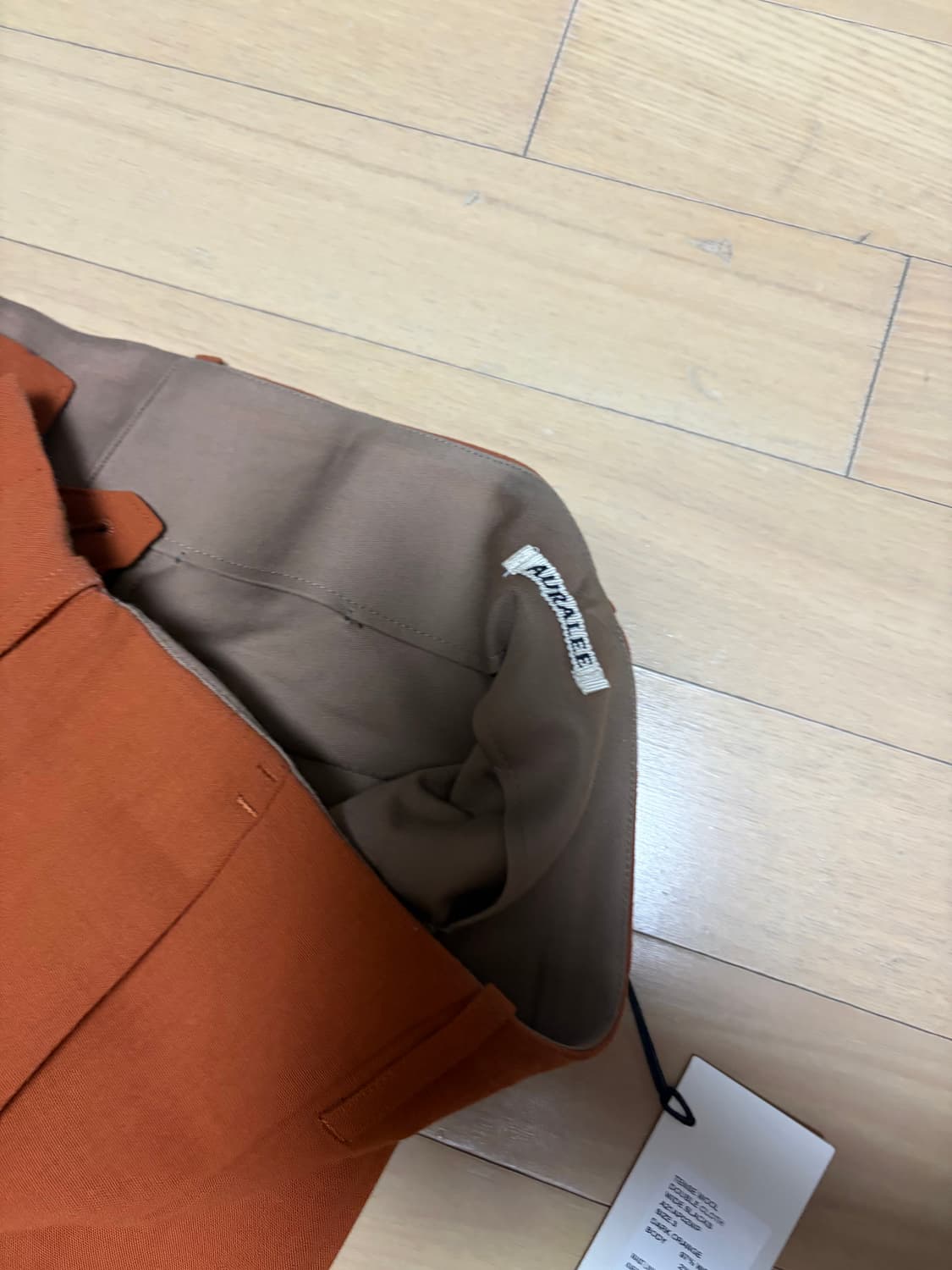 오라리 더블클로스 슬랙스 오렌지 상품이미지4