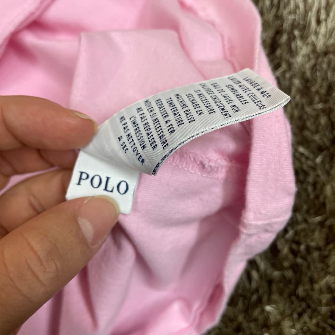 폴로 랄프로렌 연핑크 브이넥 반팔 티셔츠 S (공용추천) 상품이미지3