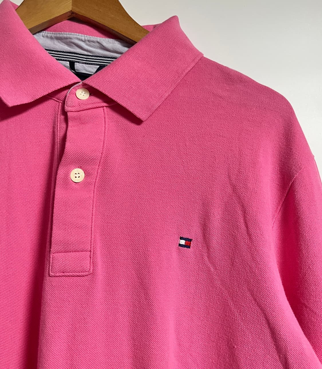 공용 타미힐피거 핑크 카라티셔츠 L 상품이미지4
