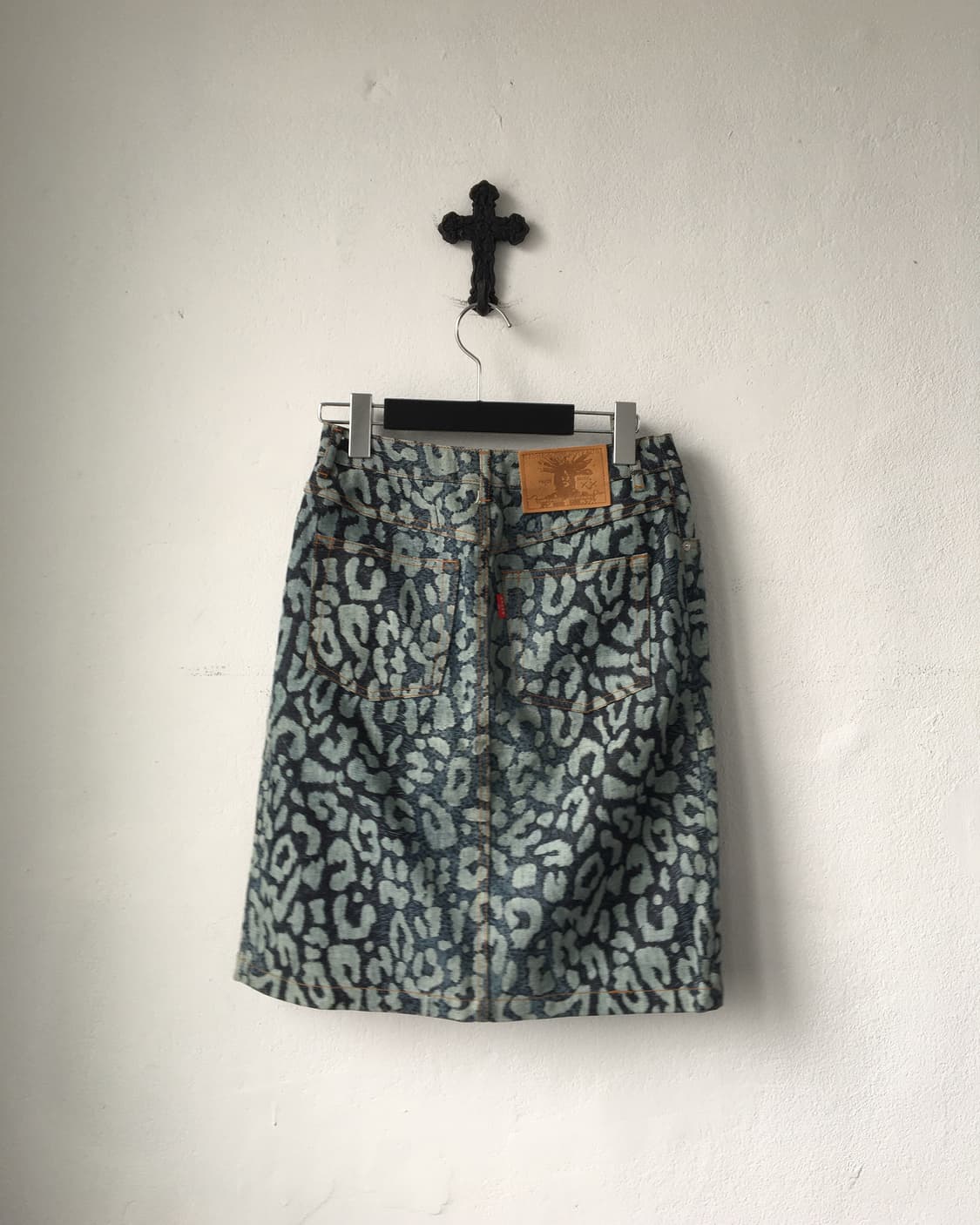 Ozone community leopard pattern denim sk 상품이미지2