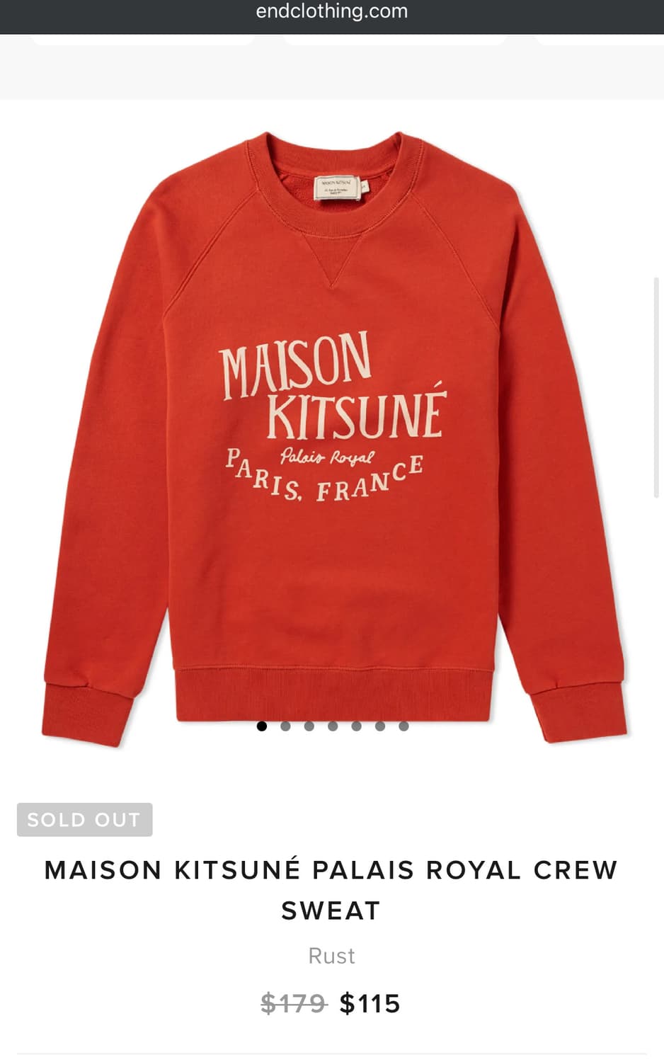 메종키츠네 맨투맨 PALAIS ROYAL CREW SWEAT 새제품 XL 상품이미지1