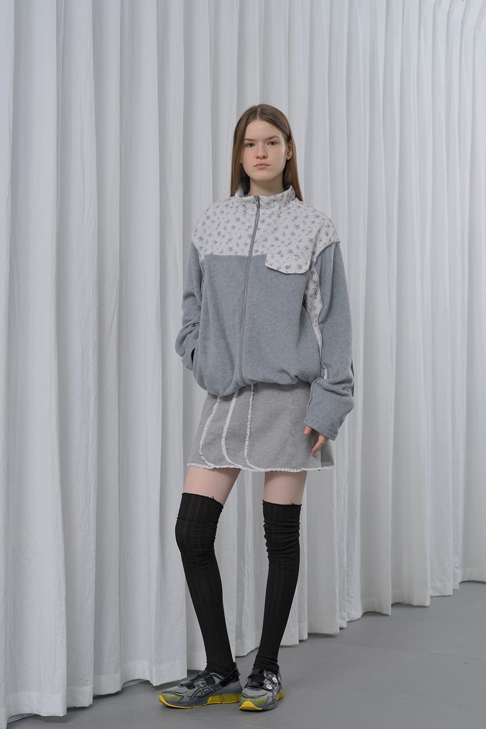 소프트서울 플라워 플리스 집업 상품이미지1