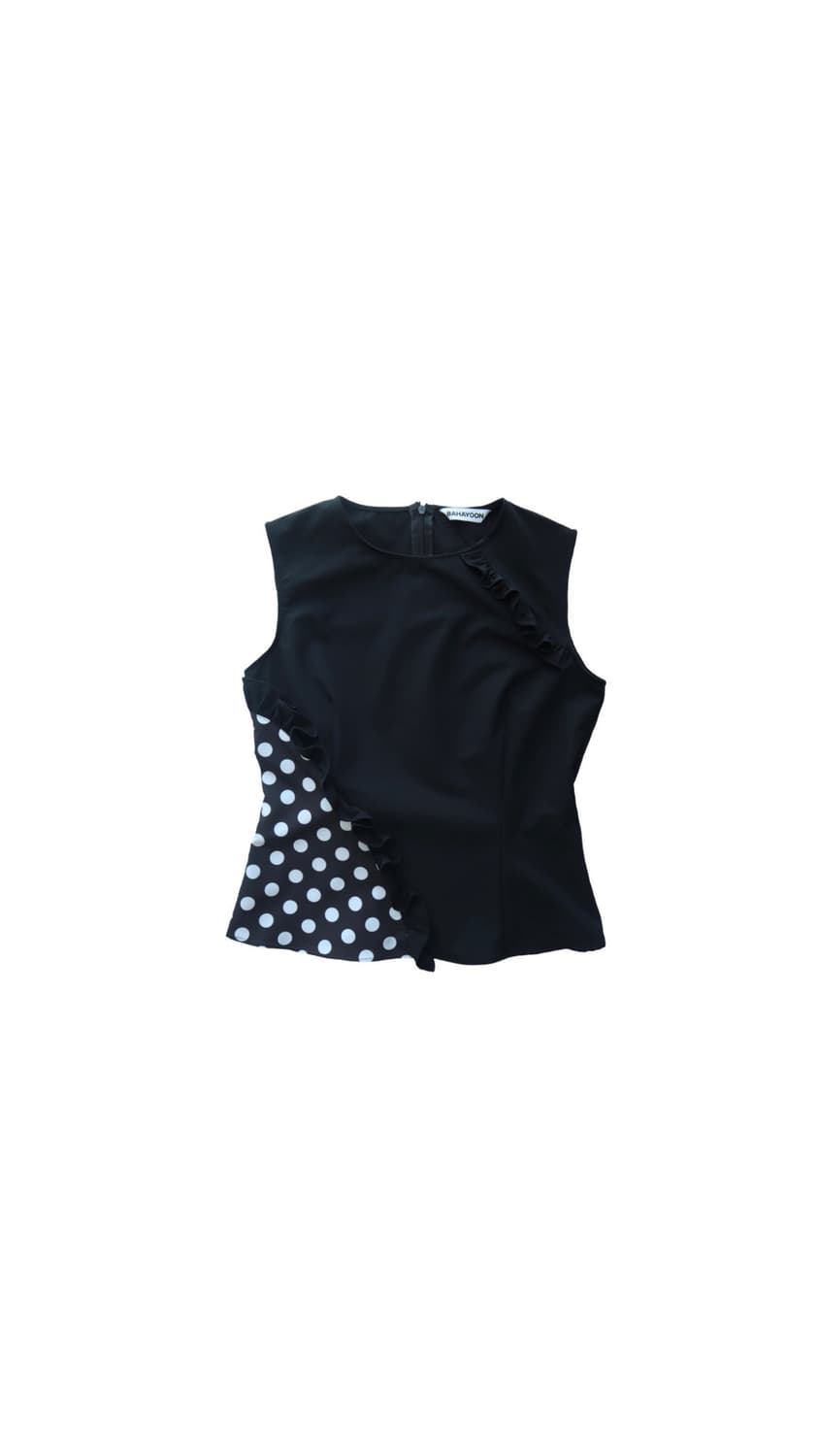 바하윤 BAHAYOON DOT RUFFLE SLEEVELESS 상품이미지1