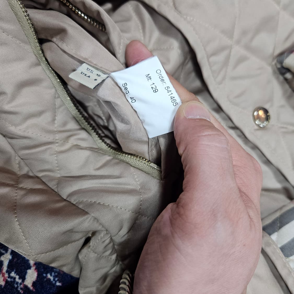 버버리(Burberry) 시그니쳐 체크 퀄팅 코트 UK10 size 상품이미지9