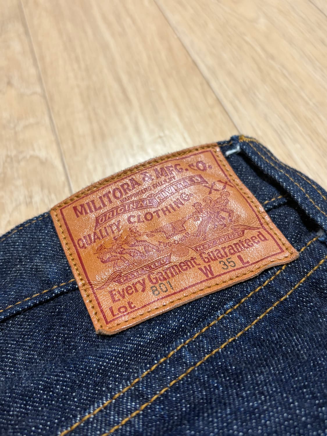 밀리토라 셀비지 데님팬츠 lot801 실사이즈 32-34 상품이미지2