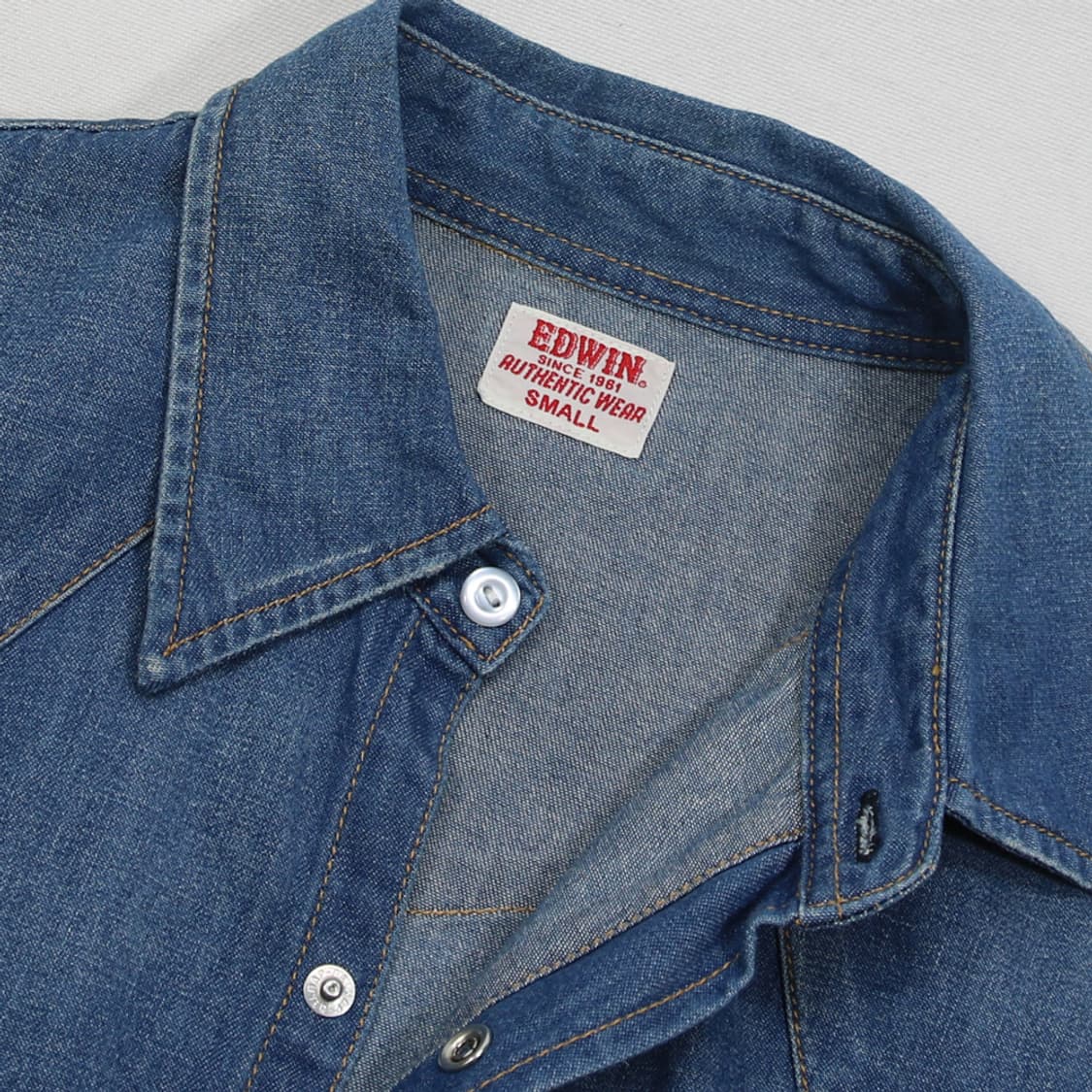 EDWIN 웨스턴 데님 셔츠 (남성용 S) 상품이미지4