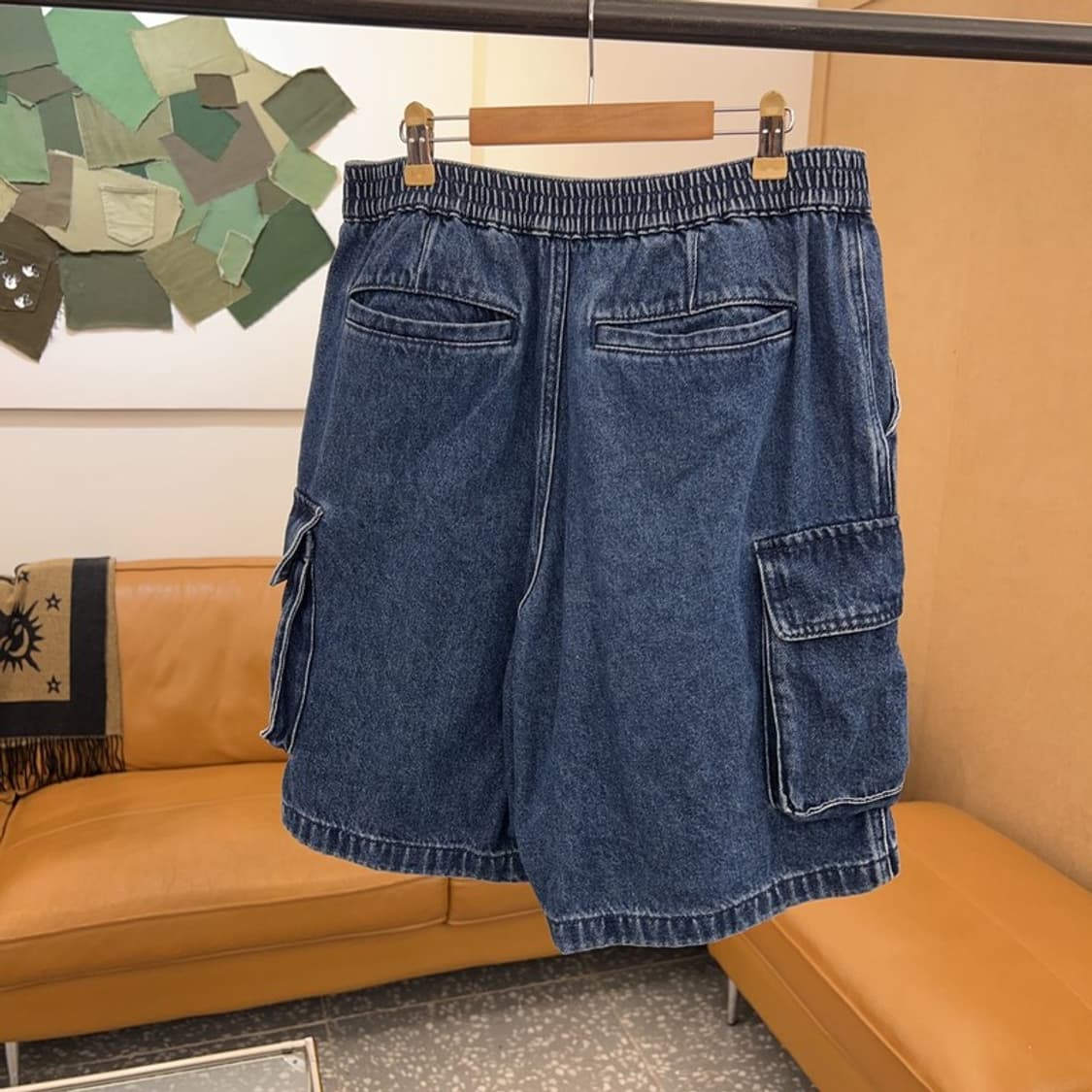 커버낫 밴딩 데님 카고팬츠 반바지 M C05235  상품이미지2