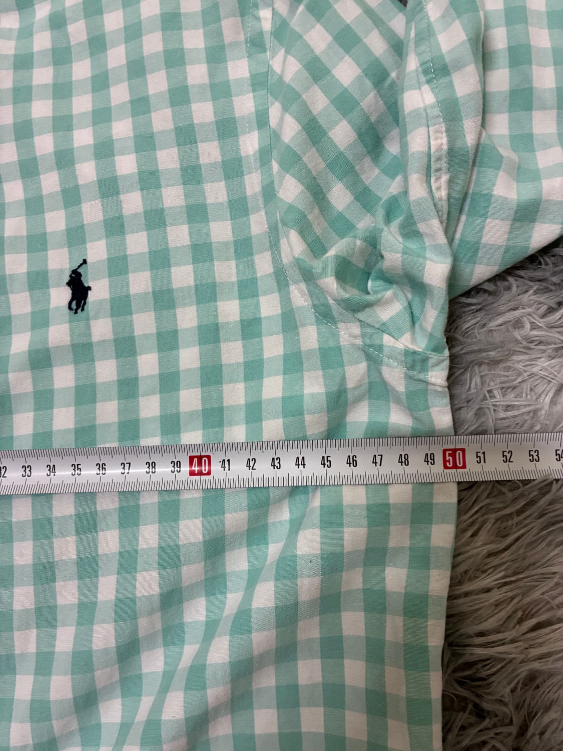 폴로 랄프로렌 핀터깔 청록 체크 셔츠(xl) 상품이미지5
